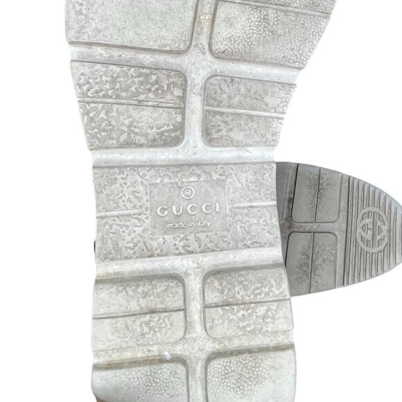 ***SOLD*** Mens GUCCI Canvas Derby Lace Up Shoes Size 12 Blue Cream - Picture 6 of 6